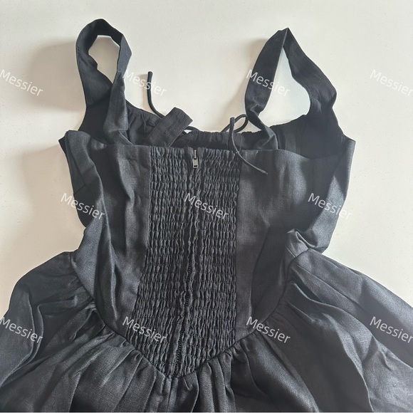 Reformation Balia Linen Dress in Black - Picture 8 of 13